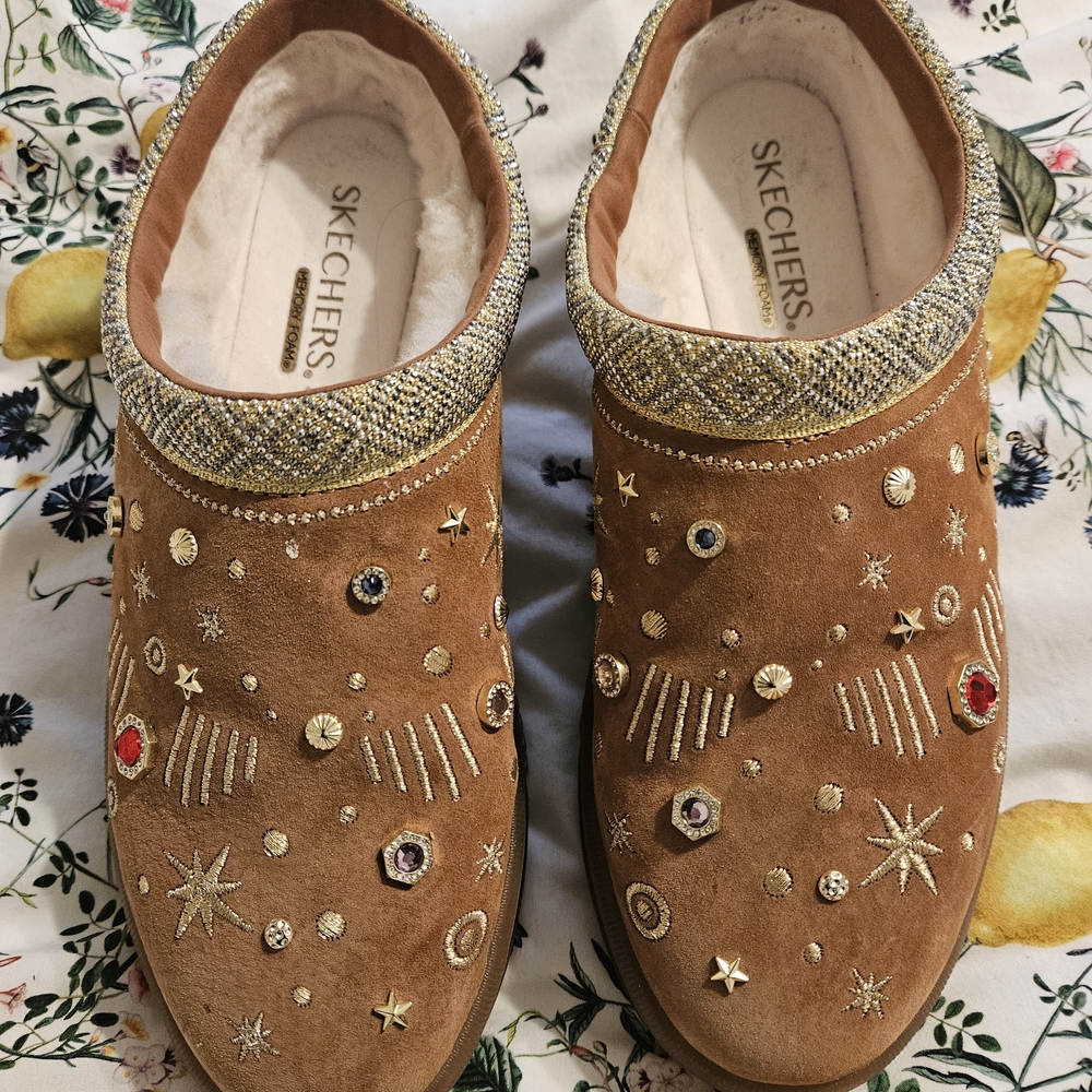 Skechers Women's Embellished Brown Slip-On Shoes